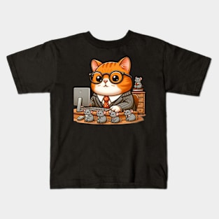 Cuddly Cat Manager Kids T-Shirt